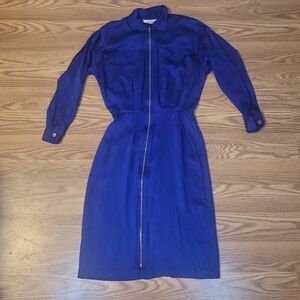 Beautiful Vintage Blue Zipper Dress by Wallis Exclusive